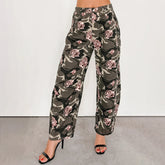 Camo Rose High Waist Denim Pants